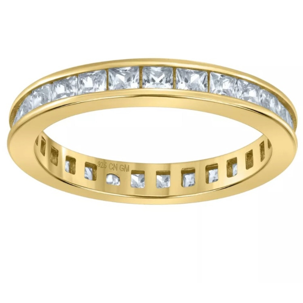 925 Sterling Silver CZ 3mm Ring Band S 6-9